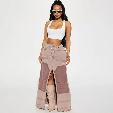 Tamia’s Cargo Style Patchwork Skirt