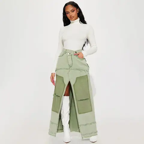 Tamia’s Cargo Style Patchwork Skirt