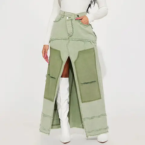 Tamia’s Cargo Style Patchwork Skirt