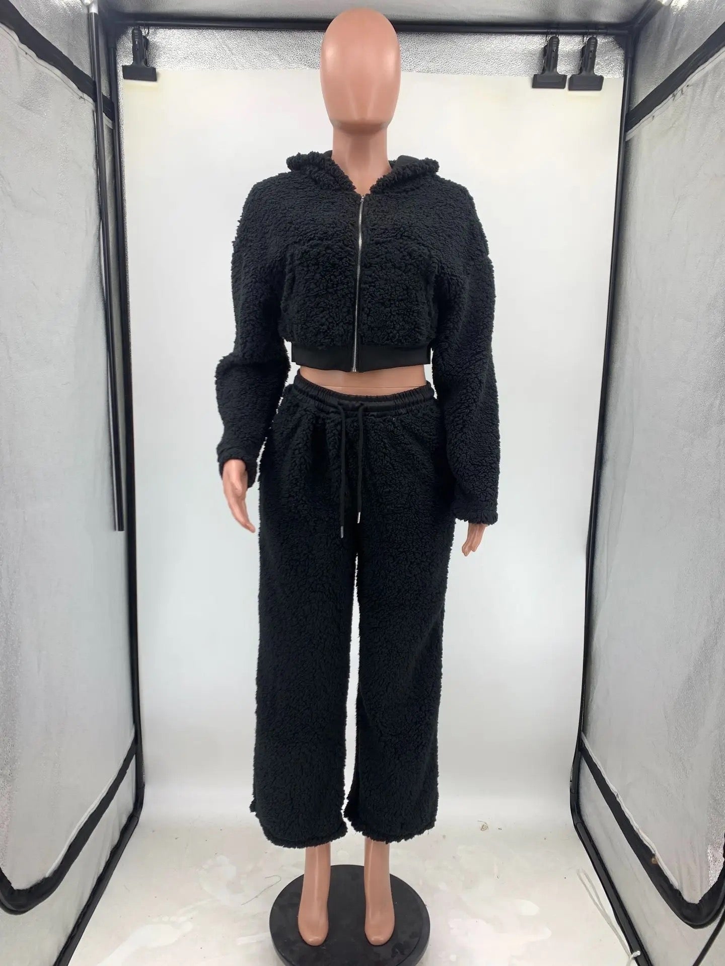 Thick Cozy Lamb Wool Sweat Set