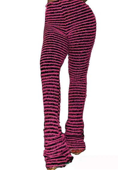 Sentel Stripe High Waist Fluffy Pants