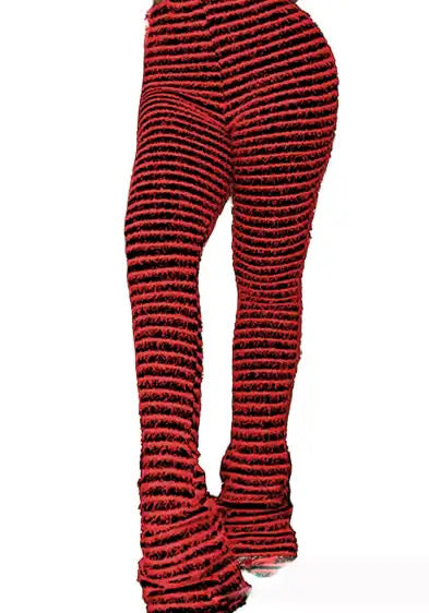 Sentel Stripe High Waist Fluffy Pants