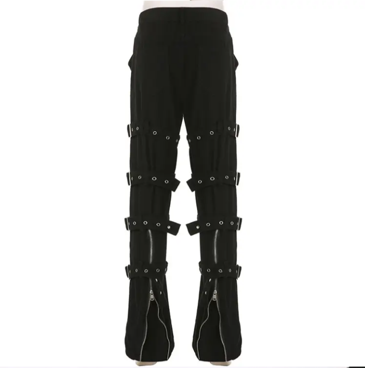 Eyelet Buckle Punk Goth Pants