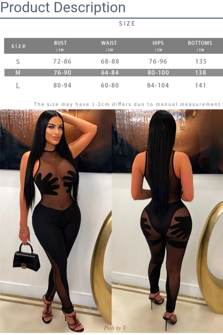 Hand Print Bodyshaping Jumpsuit