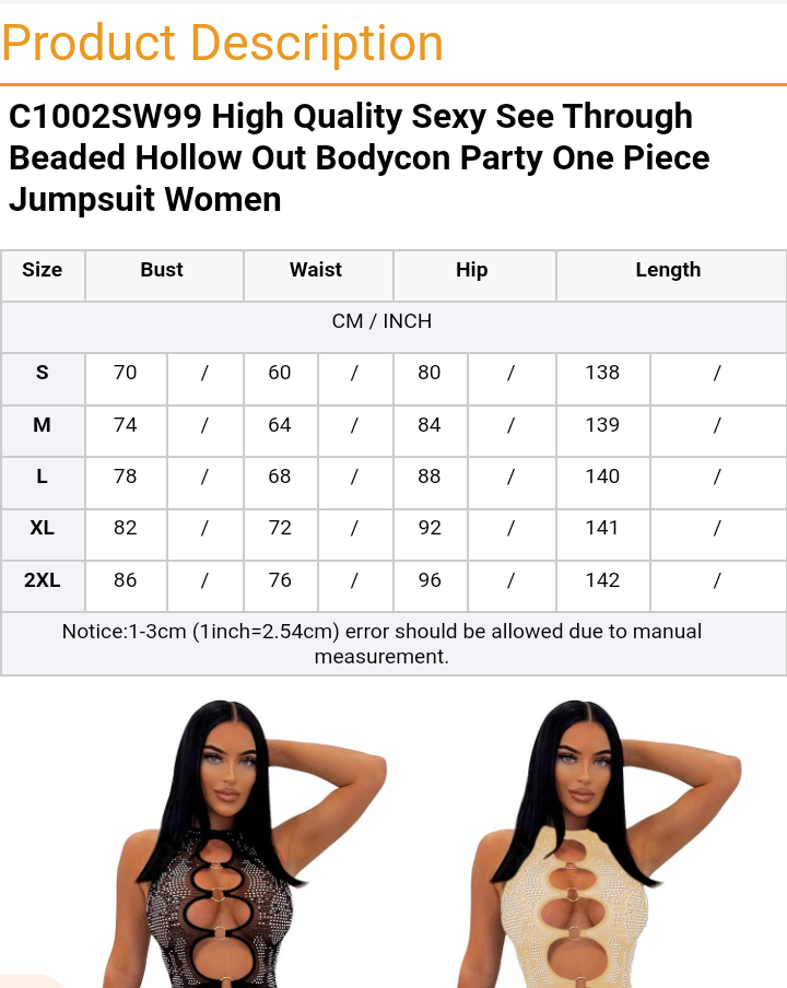 Hollowed Out Sleeveless Rhinestone Jumpsuit