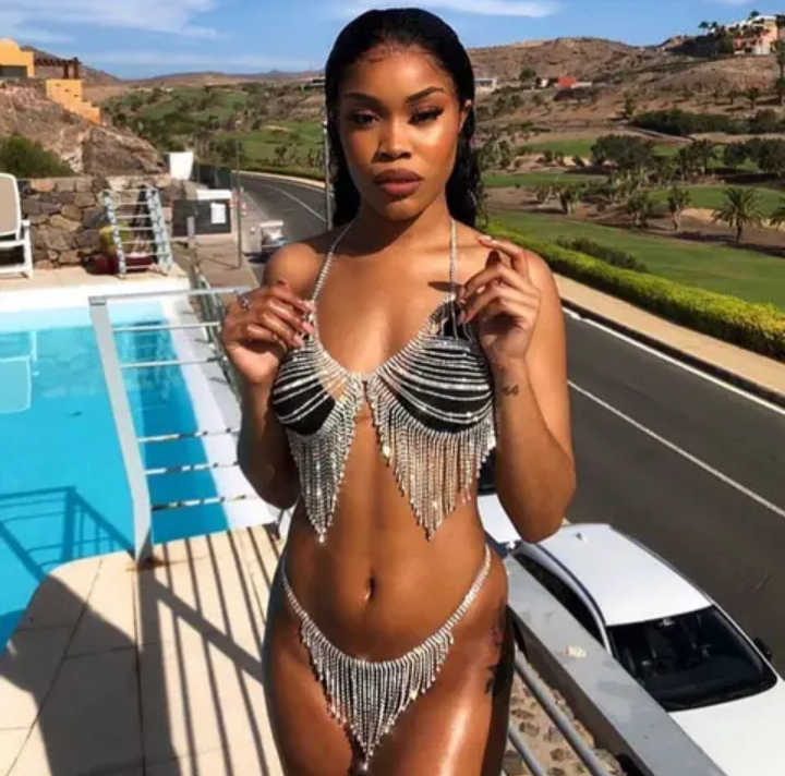 Rhinestone/Crystal Tassel Body Chain Underwaer set