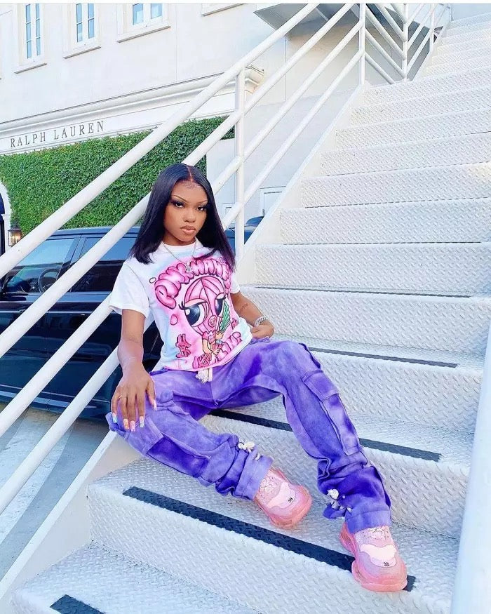 Multi Printed Sweat Cargo Pants