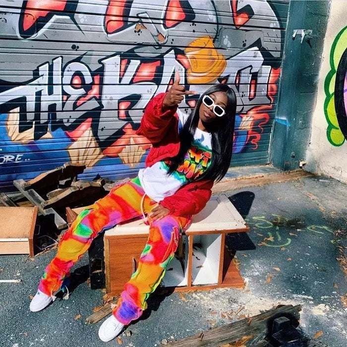 Multi Printed Sweat Cargo Pants