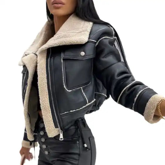 Pu leather Biker Jacket
