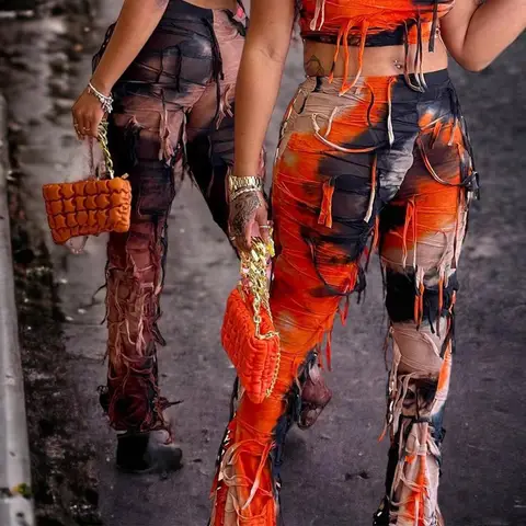 Baddies Tie Dye Tassel Pants