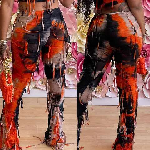 Baddies Tie Dye Tassel Pants