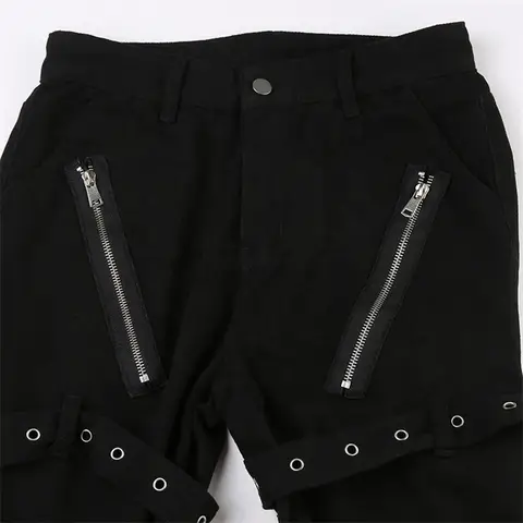 Eyelet Buckle Punk Goth Pants