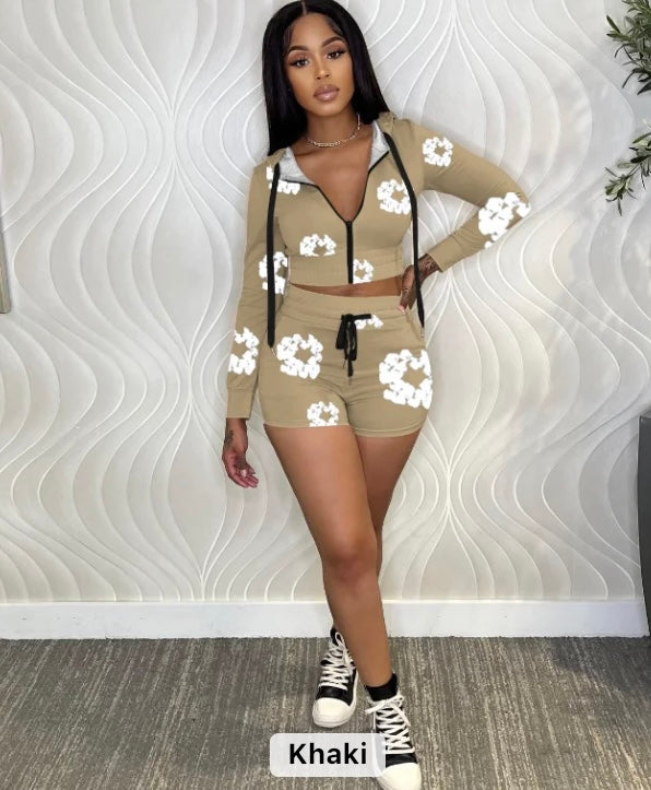 Denim Tier Designer Short Set