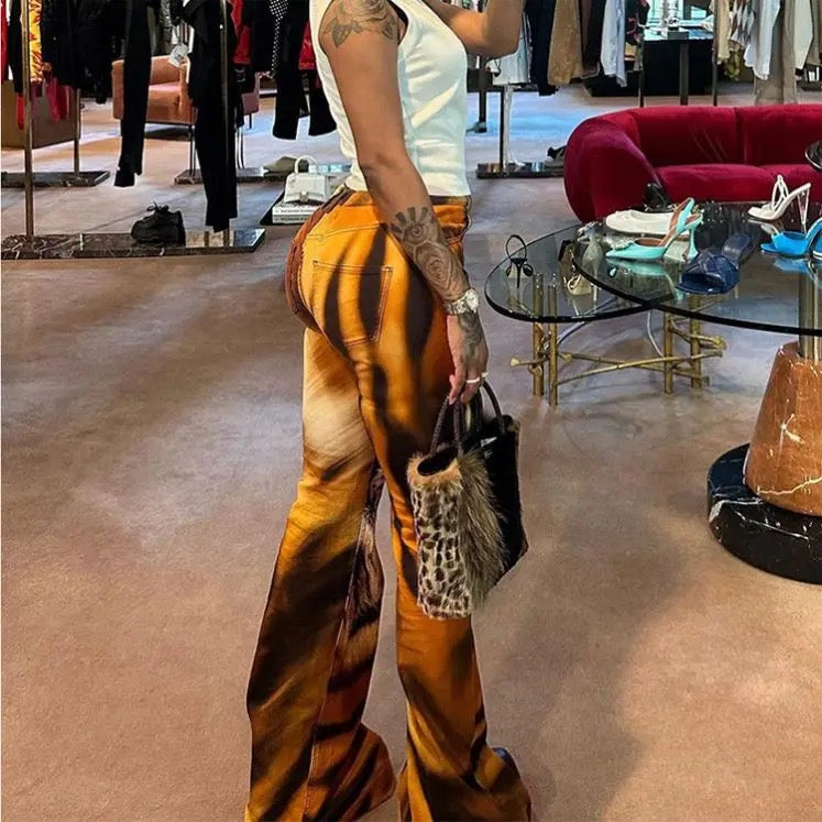 Tiga Printed Flare Bottom Pants