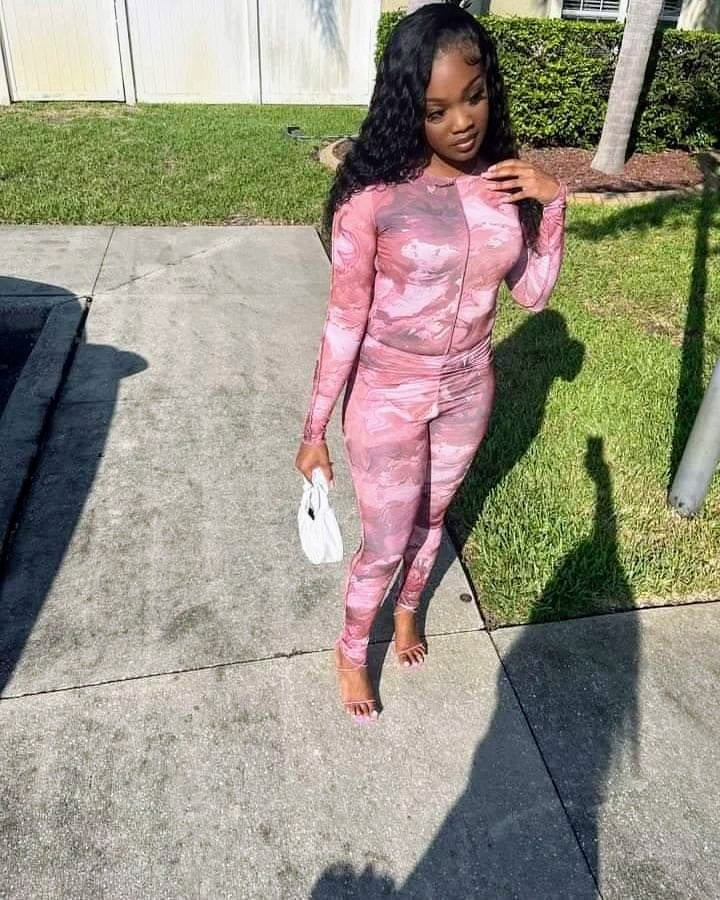 Retro Print Long Sleeve Jumpsuit