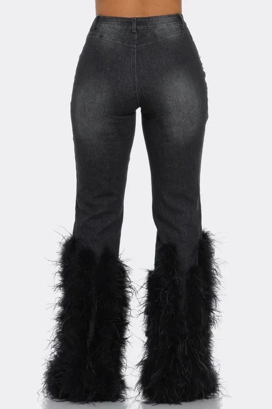 Sassy Girl Fur Bottom Flares