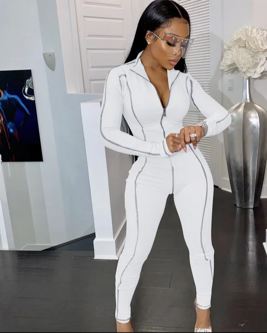 Its On Me Stripe Down Jumpsuit