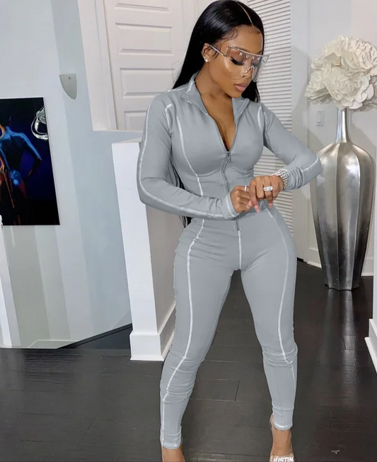 Elegant Turndown Collar Jumpsuit