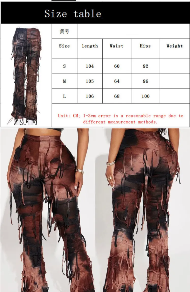 Baddies Tie Dye Tassel Pants