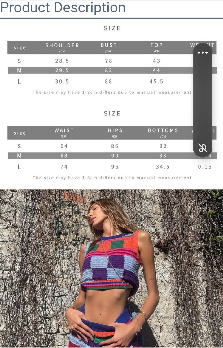 Multi-Color Two Piece Short Set