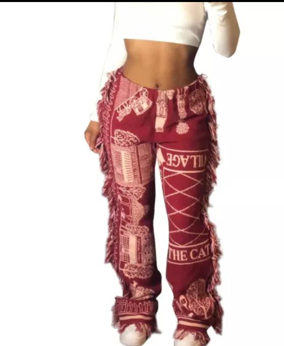 Crystal's  Patchwork Supreme Tassel Pants