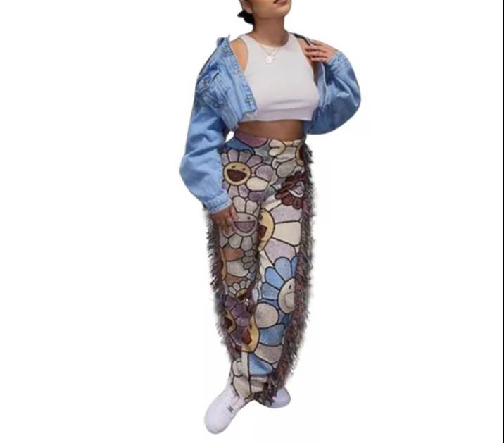 Crystal's  Patchwork Supreme Tassel Pants