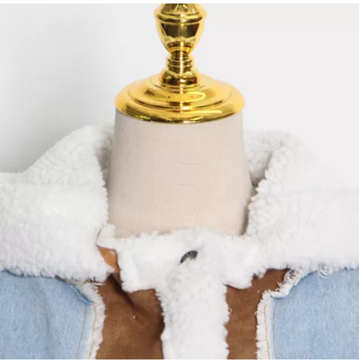 Wool Denim Jacket with Hood