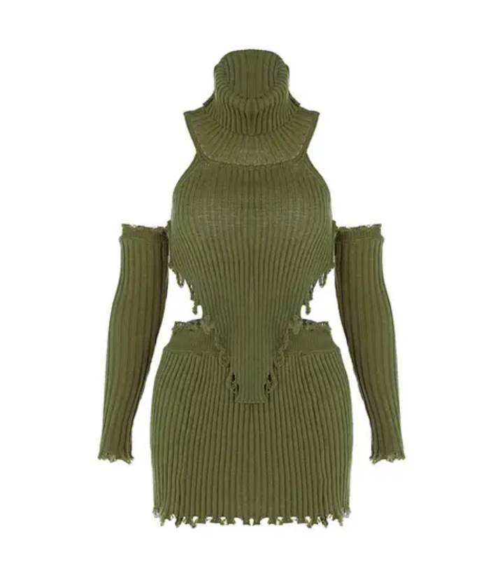 Money Tree Turtle Neck Skirt Set