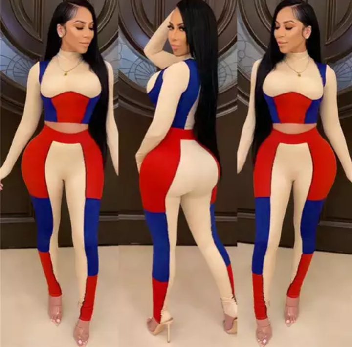 JSentel Elegant Mix Tone 2 Piece Pant Set