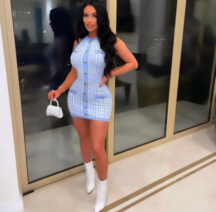 Casual Houndstooth Knit BodyCon Dress