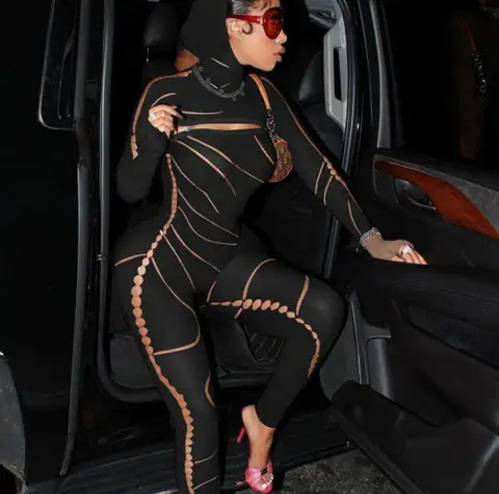 Body Dancer Mesh Jumpsuit