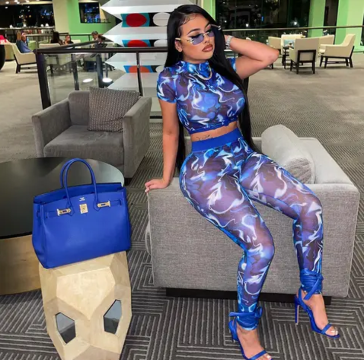 2Piece Print Mesh Leggings Pant Set