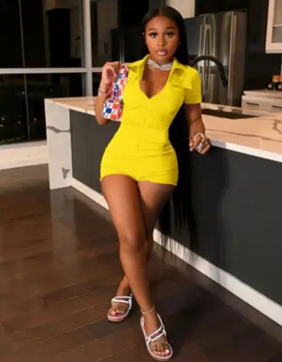 NeNe's Straight Cut Shorts ,Waist-Less Rumper/Jumpsuit