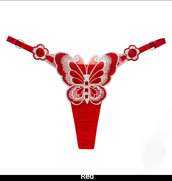 Lace Butterfly 🦋 Embroidery Thong Panties